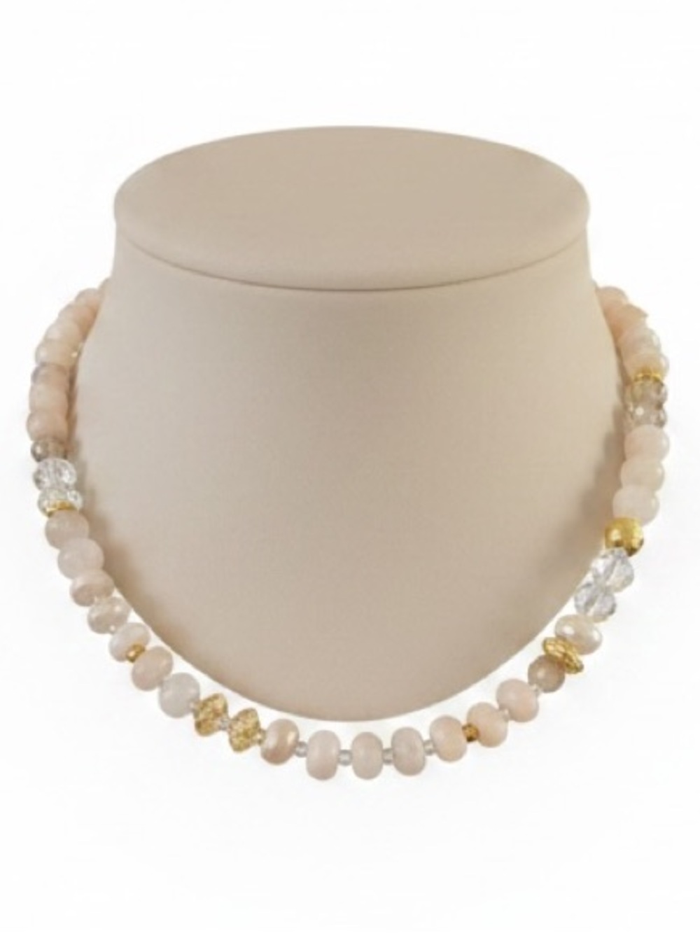 Anthropologie Rainbow Necklace - Oyster  Elegant Cream Beaded with Gold Accents